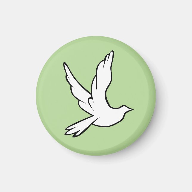 Grönten Peace Dove - bakgrund Magnet (Framsidan)