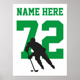 Grönten personlig Hockey Player Player Number Poster