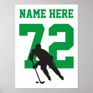 Grönten personlig Hockey Player Player Number Poster