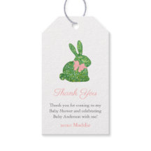 Grönten Preppy Rosa Boxwood Bunny Flicka Shower