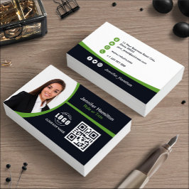 Grönten professionell lägger till Logotypen QR-kod Visitkort