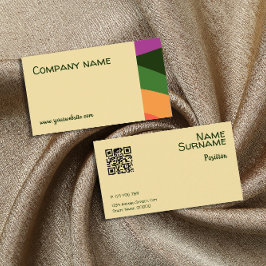 grönten QR-Affärskort för gult av abstrakt orange Visitkort