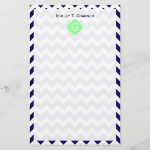 Grönten Quatrefoil Monogram Brevpapper