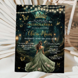 Grönten Quinceañera 16 Inbjudningar