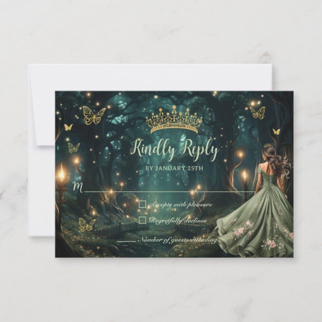 Grönten Quinceañera, förändrad Forest Sage OSA Kort (Framsida)
