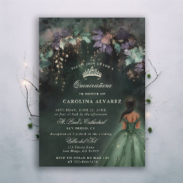 Grönten Quinceanera, förändrad skogsmark Inbjudningar
