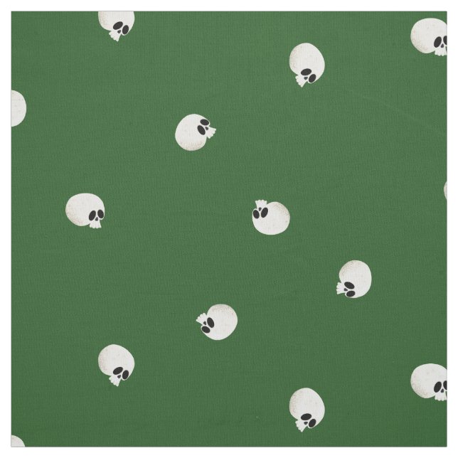 Grönten Random Cute Kawaii Skull Dots Tyg (Provkarta)