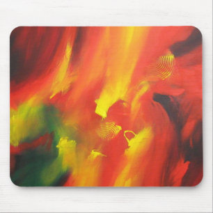 Grönten Red Gult Modern Abstrakt Art Musmatta