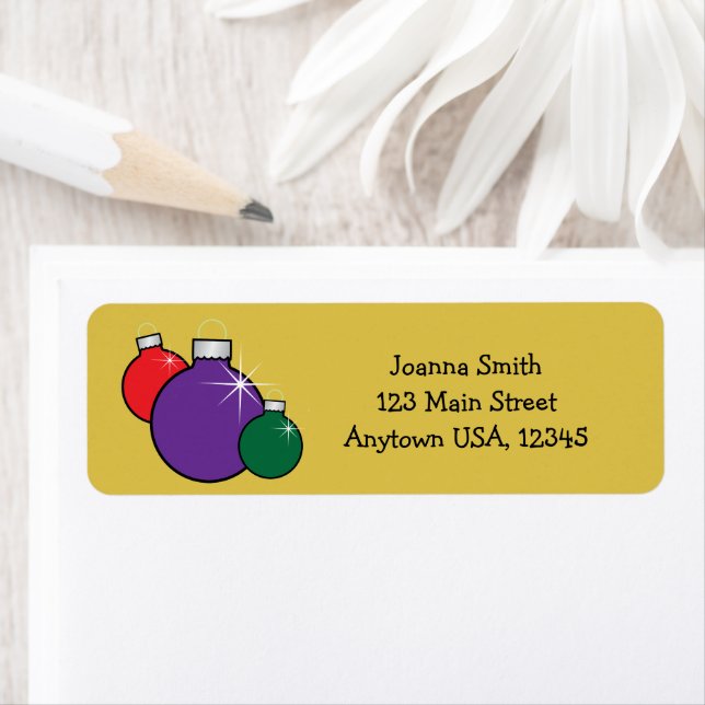 Grönten Red Illustration, julprydnad Returadress Etikett (Insitu)