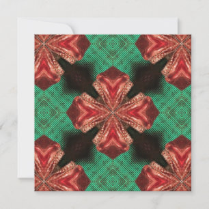 Grönten Red Satin Bow Crisscross Ribbon Design Tack Kort