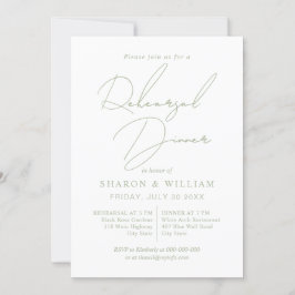 Grönten Rehearsal Dinner för skriptanrop Inbjudningar