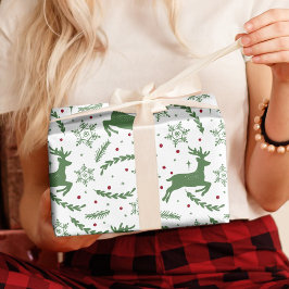 Grönten Reindeer & Snowflake Yule Presentpapper