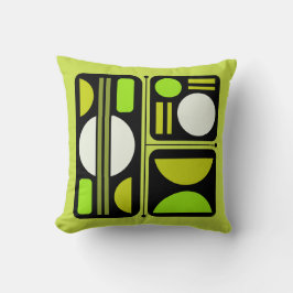 Grönten Retro Art Chartreuse för geometrisk Abstra Kudde