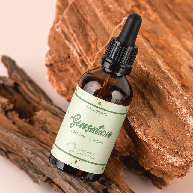 Grönten Retro för redigerbar kosmetisk dropper-eti Fraktsedel (Skapare uppladdad)