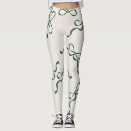 Grönten Retro-julstränger, klassiskt Helgdag Leggings