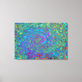 Grönten Retro Swirl (magenta, blått och havsskum) Canvastryck