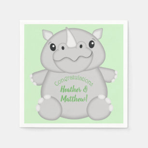 Grönten Rhino Baby Shower Pappersservett