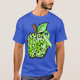 Grönten Ribbo för  för medvetenhet om Leopard Appl T Shirt