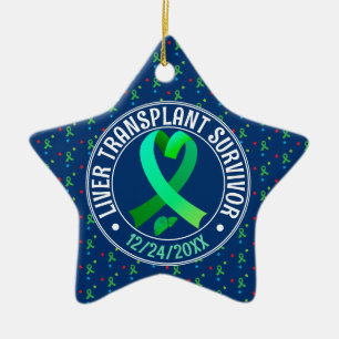 Grönten Ribbon Firande Julgransprydnad Keramik