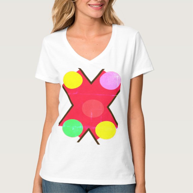 Grönten RÖD BRIGHT-GULT med Crew Sockers GIANT DOT T Shirt (Framsida)