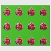 Grönten Röda ornament, radbrytning Papper