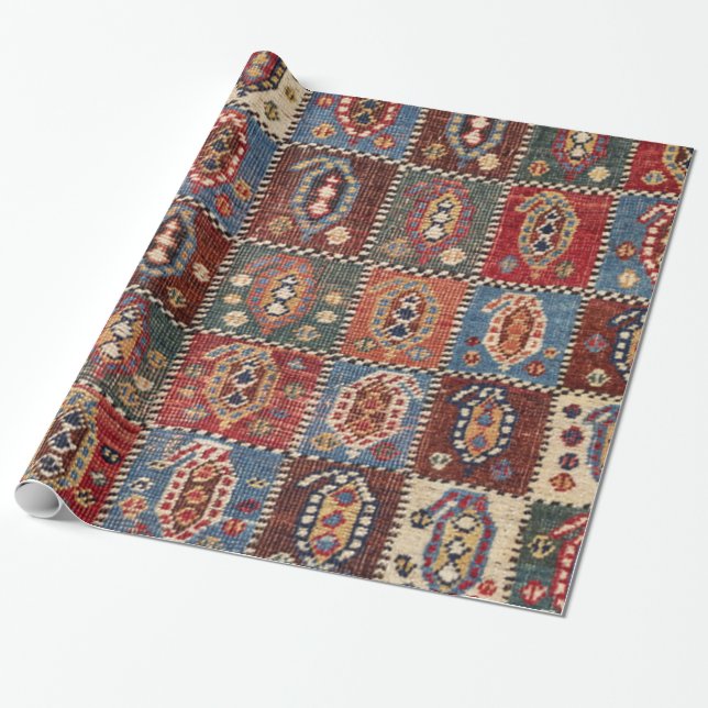 Grönten Rödbrud schaktbräda Persian Fars Brown Red Presentpapper (Utrullad)