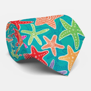 Grönten Rosa av kustnära Gult Starfish Mönster Slips