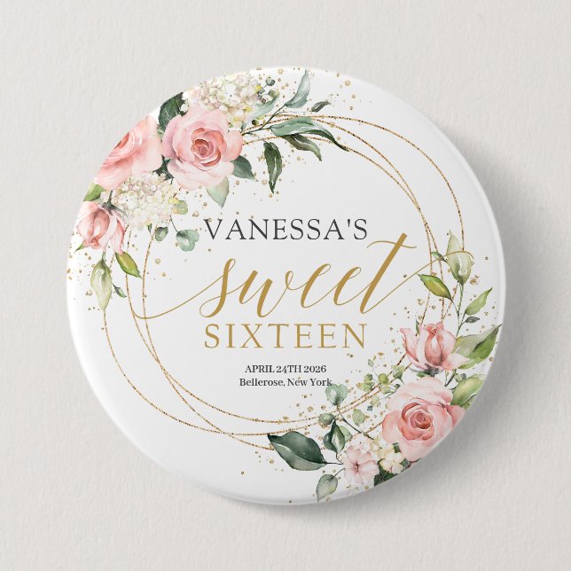 Grönten Rustic guld glitter  ro 16:e dagen Knapp (Framsida)