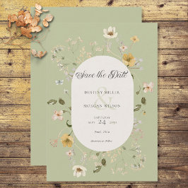 Grönten Rustic WildblomRam Sage Spara Datumet