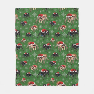 Grönten Santa Regal Jumping Spider Phidippus Regiu Fleecefilt