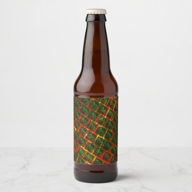 "Grönten satte in öga, repor eller rödgrav. Ölflaska Etikett (Framsida)