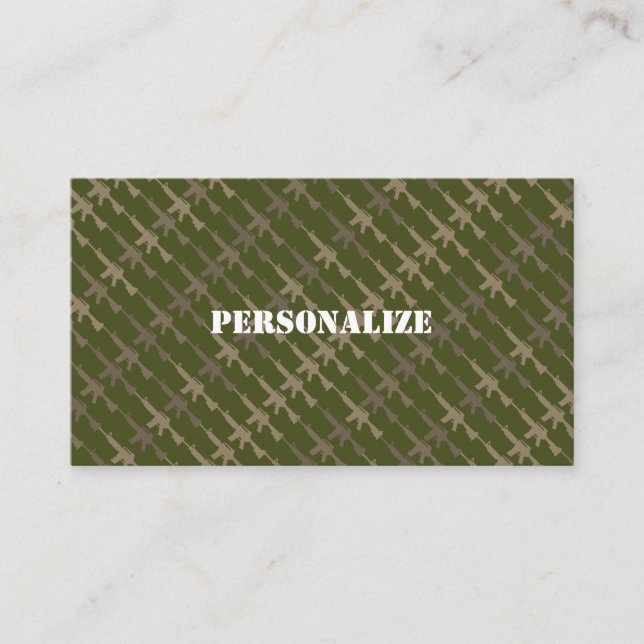 Grönten Sepia för militära försvarsmakter, Recruit Visitkort (Framsida)