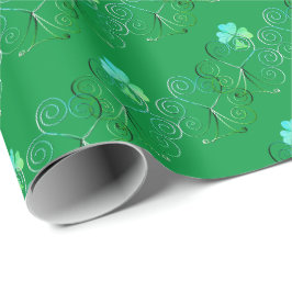 Grönten Shamrock Curly på St. Patrick's Day Presentpapper