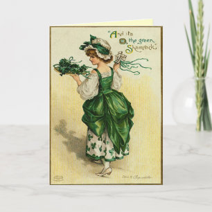 Grönten Shamrock St. Patrick's Day Card Kort