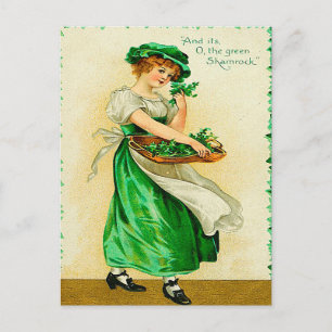 Grönten Shamrock Vintage St. Patrick's Day Vykort