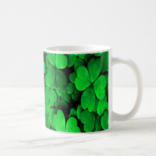 Grönten Shamrocks och Hearts Saint patrick's day Kaffemugg