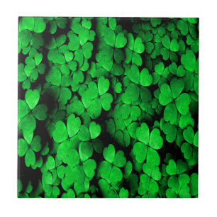Grönten Shamrocks och Hearts Saint patrick's day Kakelplatta