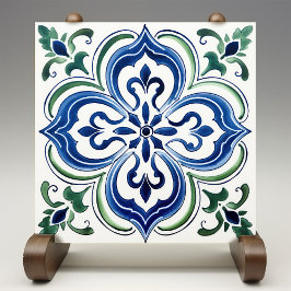 Grönten Sicilian Garden Watercolor Blue Kakelplatta