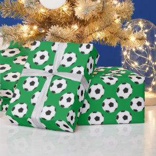 Grönten Soccer Ball Mönster Presentpapper