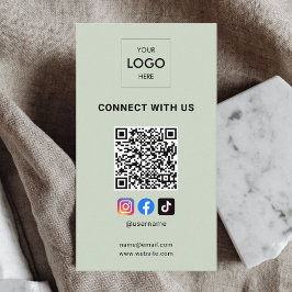 Grönten Social Media QR-kod Modern Logotyp Sage Visitkort