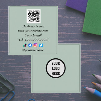 Grönten Social media QR Logotyp Influencer Sage Q Fyrkantigt Visitkort