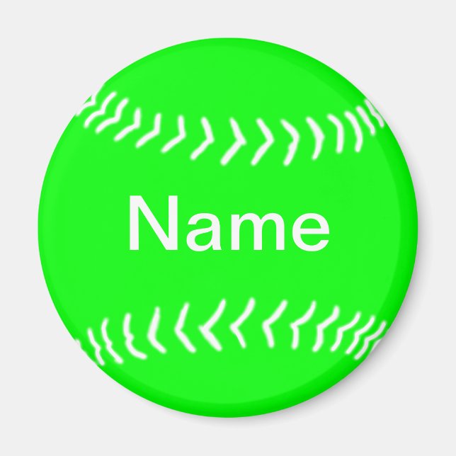 Grönten Softball Silhouette Magnet (Framsidan)