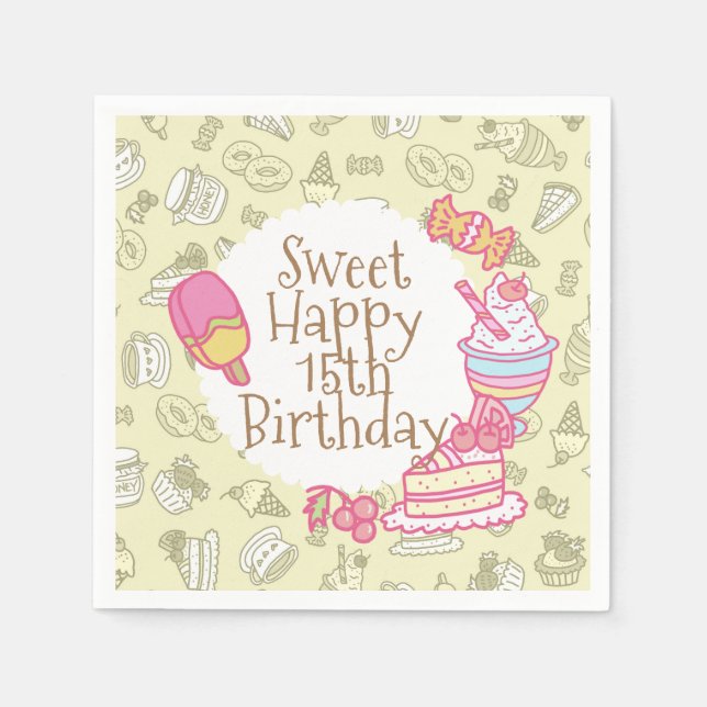 Grönten Söta bakverk och drycker Pappersservett (Framsidan)