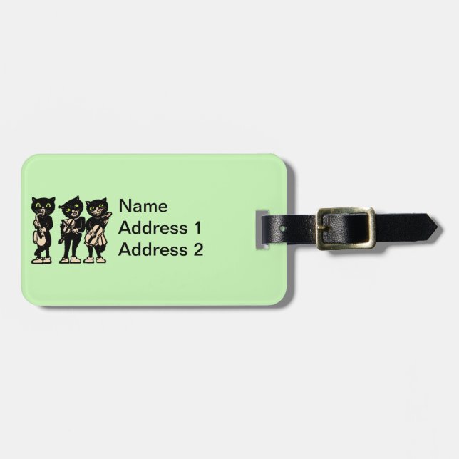 Grönten Spela upp musikinstrument i tre Svarta kat Bagagebricka (Horisontell Framsida)