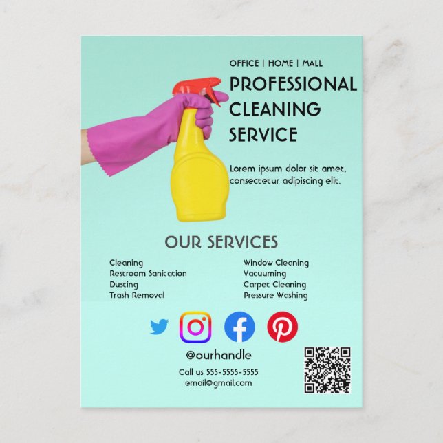 grönten städning Foto poster med avaktiveringsflik Vykort (Framsida)