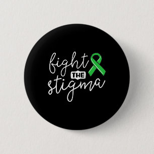 Grönten Stigma Mental Health Awareness Ribbon Knapp