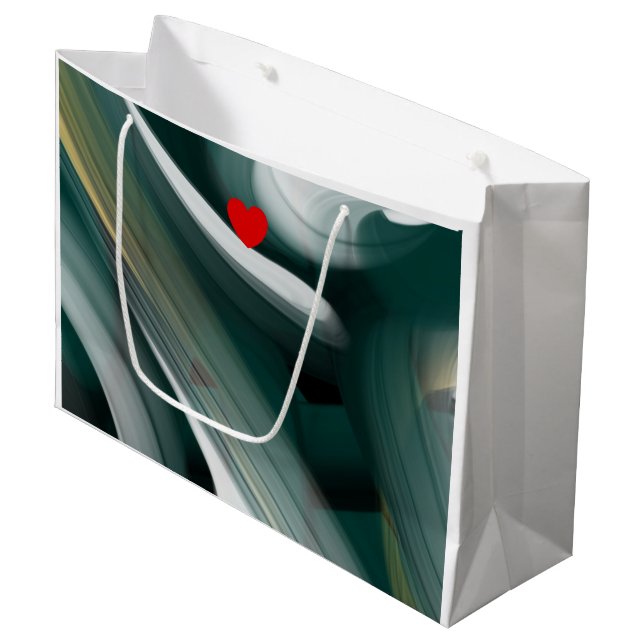 Grönten Svart Abstrakt i  Gbit Bag Trend White (Framsidan Vinklad)