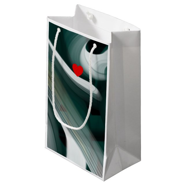 Grönten Svart Abstrakt i  Gbit Bag Trend White (Framsidan Vinklad)