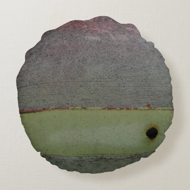 Grönten Teal blue Rosa är betrodd Rund Kudde (Baksidan)