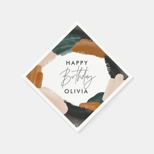 Grönten Terracotta abstrakt - vattenfärg Pappersservett (Hörn)